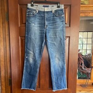 Lucky Brand mixed denim cropped raw hem  Jeans size 4